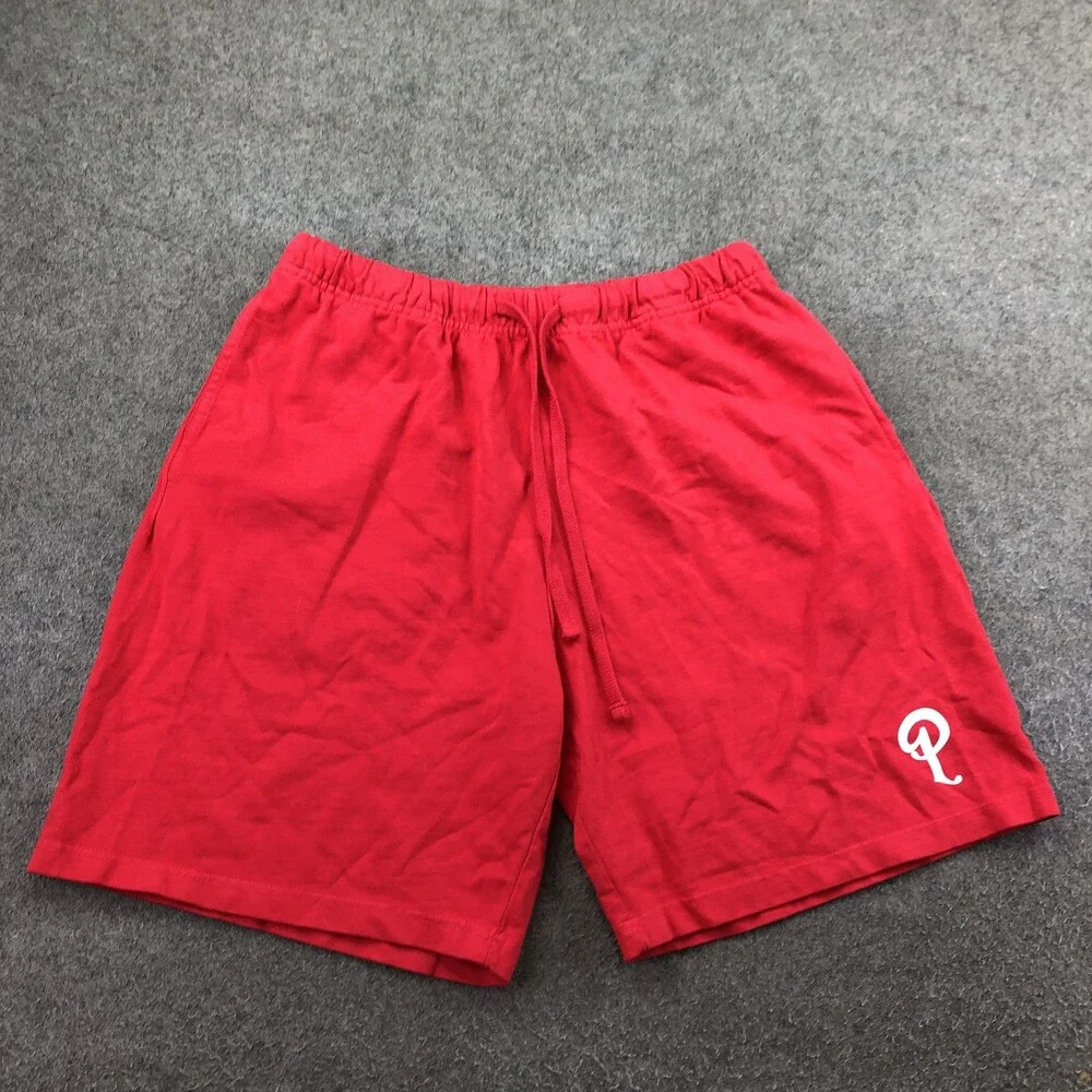 Politics Shorts Mens Large Red Sweat Elastic Waist 10 Inseam Casual Summer